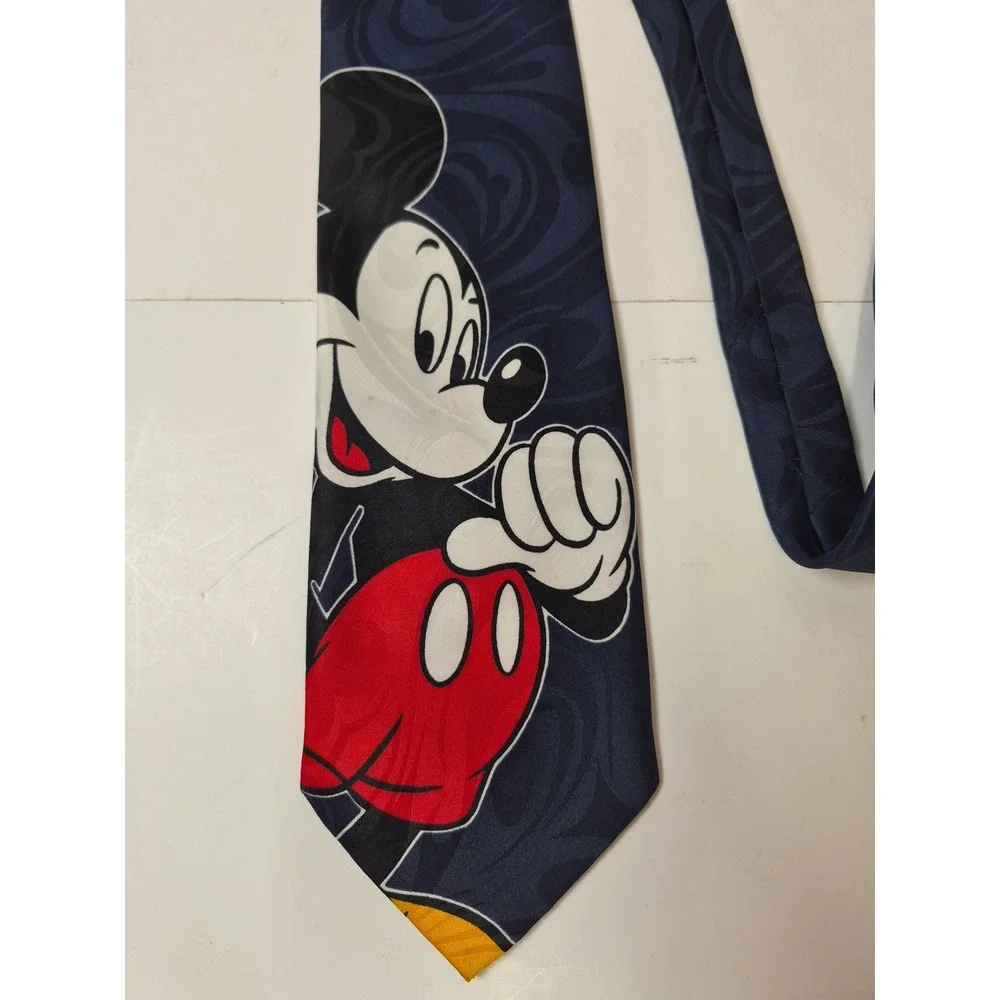 Vtg Disney Mickey Unlimited Navy Blue Mickey Mouse Graphic Necktie Balancine Inc